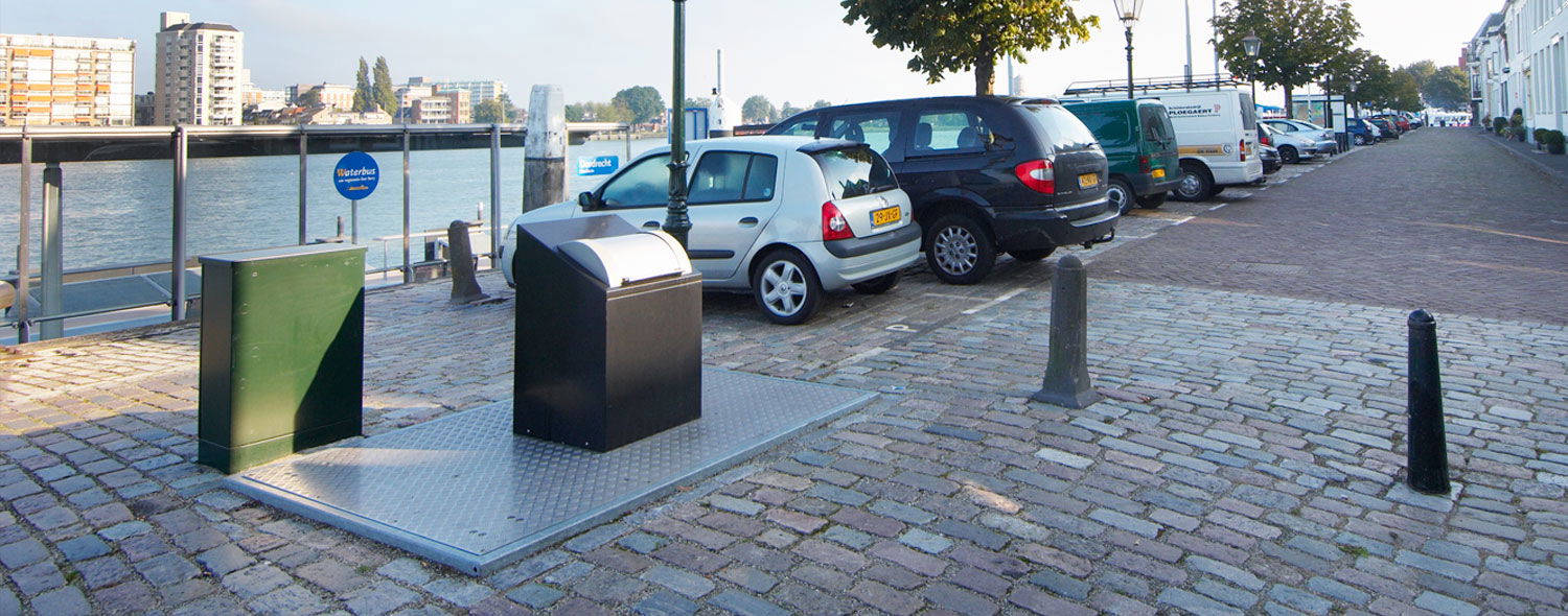 Glas afvalcontainers RVS