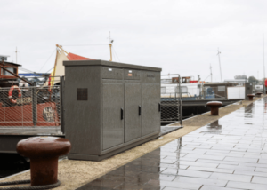 Walstroomkasten in een haven