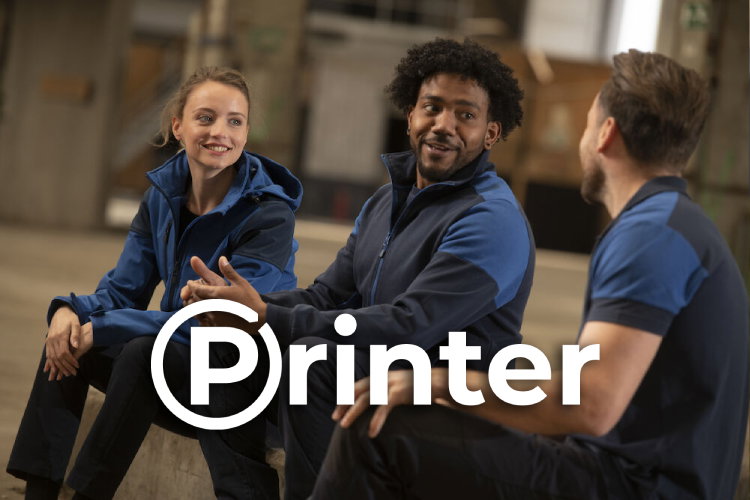 Printer is een van de vele topmerken in de bedrijfskledingcollectie van Outfit company wear en te personaliseren met borduring of bedrukking