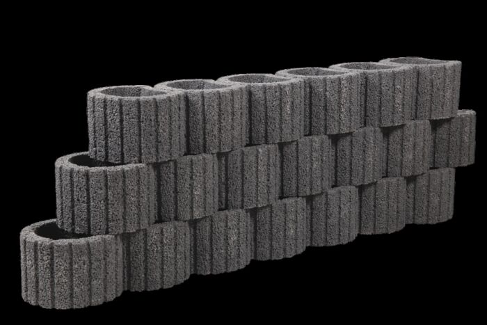 Cirkelflor Mini Zwart 30X20X20Cm