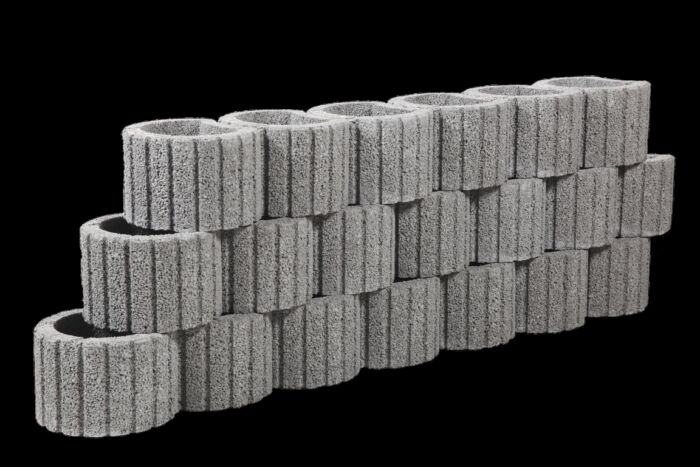 Cirkelflor Mini Grijs 30X20X20Cm