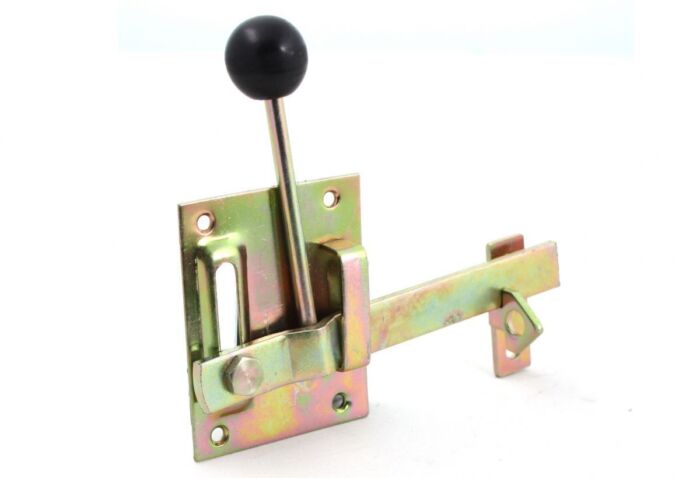 Tuinheksluiting+kunststof Knop Geel Verzinkt 100x80 Blister