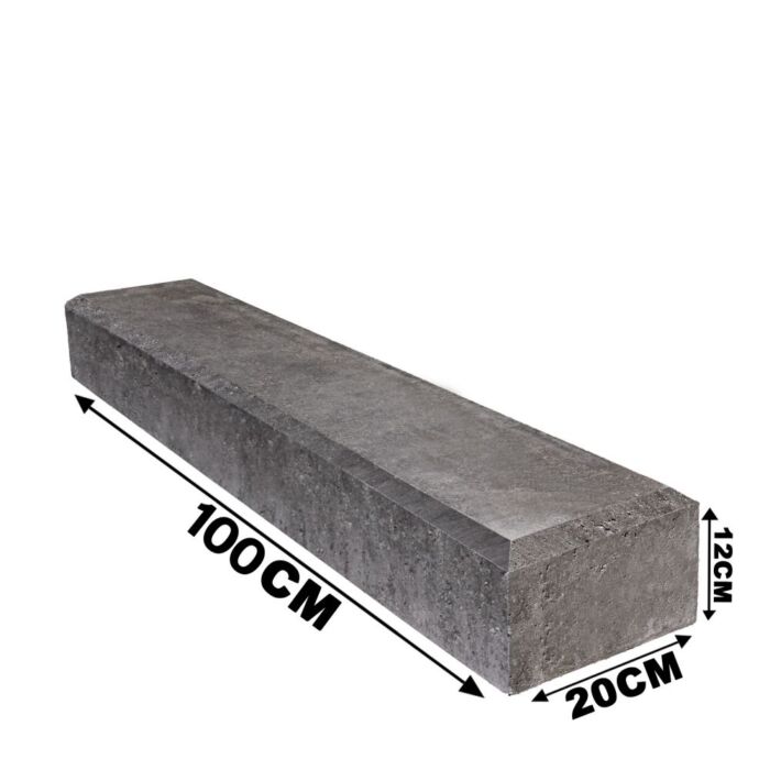 Schellevis Betonbiels Met Facet 100x20x12cm Antraciet