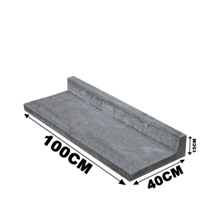 Schellevis Traptrede L-vorm 100x40x15cm Antraciet