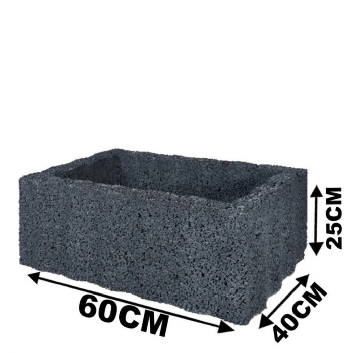 Ridgeflor Groot Zwart 60x40x25cm