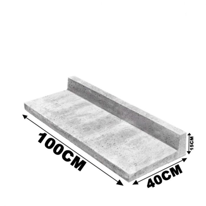 Schellevis Traptrede L-vorm 100x40x15cm Grijs