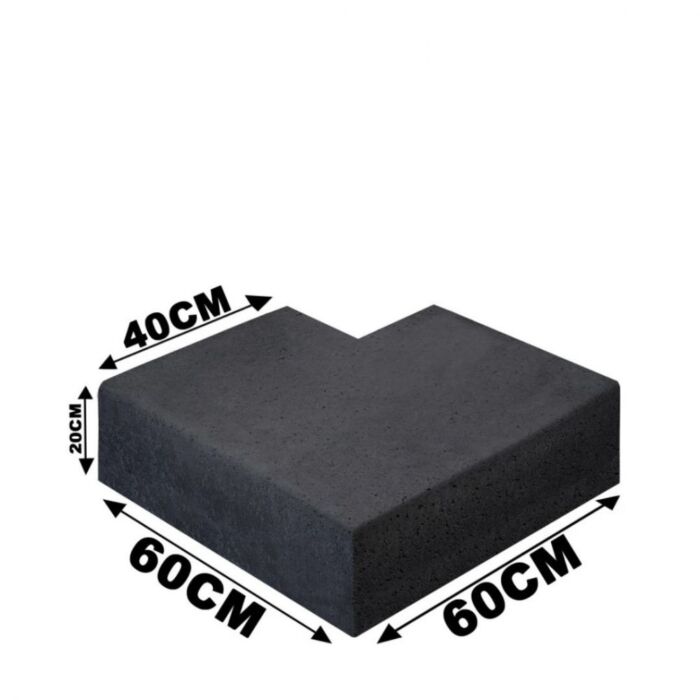 Schellevis Trap Hoekstuk 90° (40/20) Buiten Carbon 60x60cm