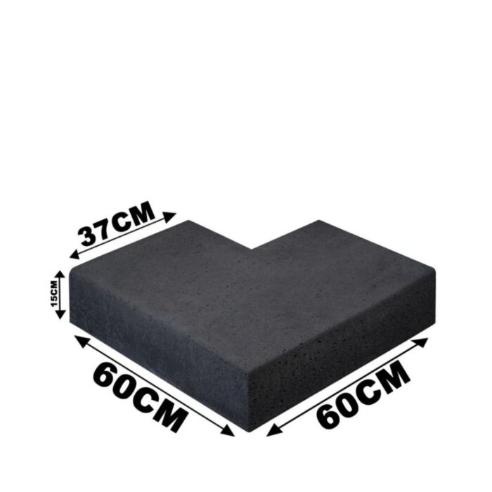 Schellevis Trap Hoekstuk 90° (37/15) Buiten Carbon 60x60cm
