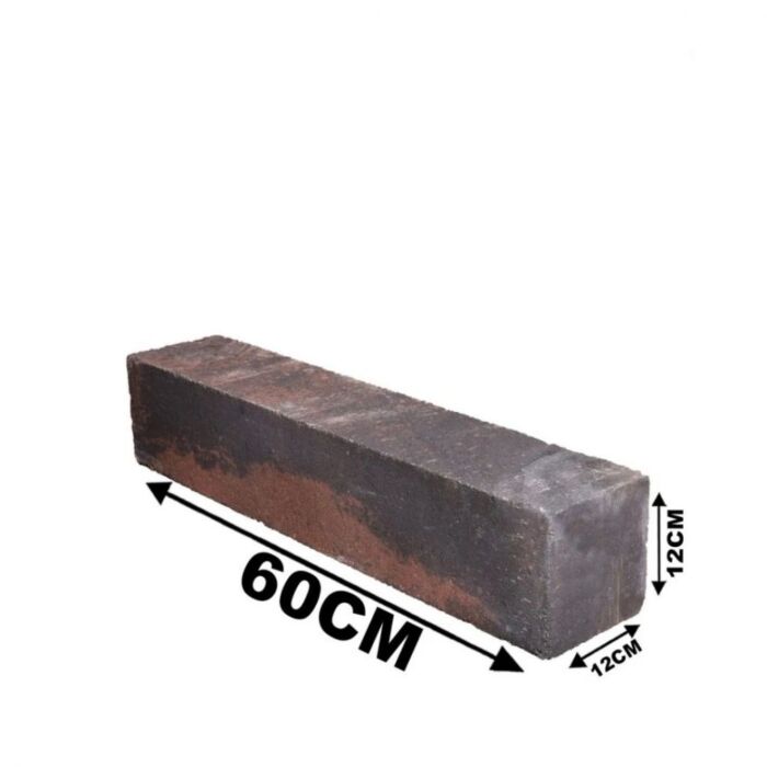 Patioblok strak 60x12x12 cm Bruin/Zwart