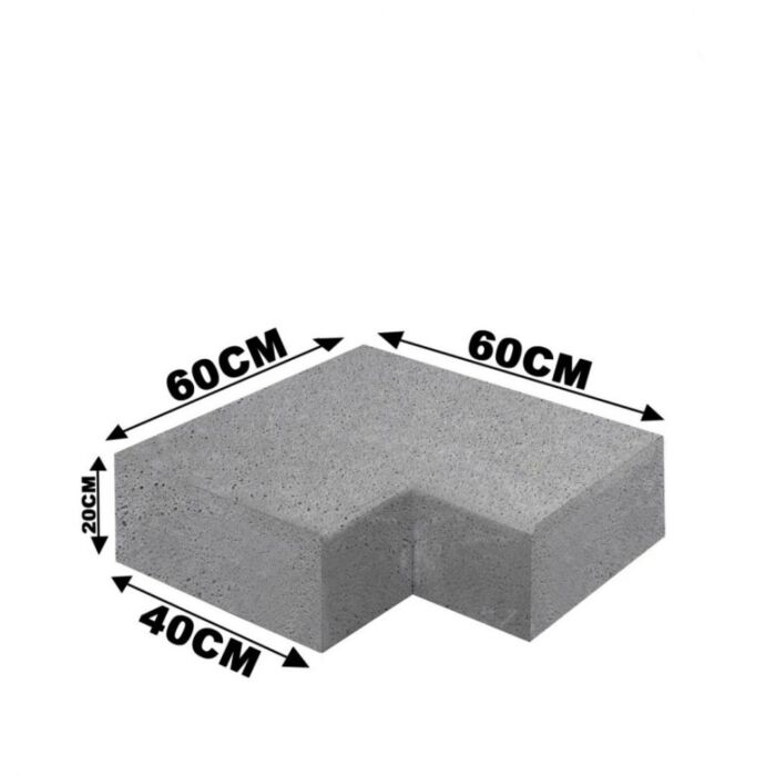Schellevis Trap Hoekstuk 90° (40/20) Binnen Grijs 60x60cm