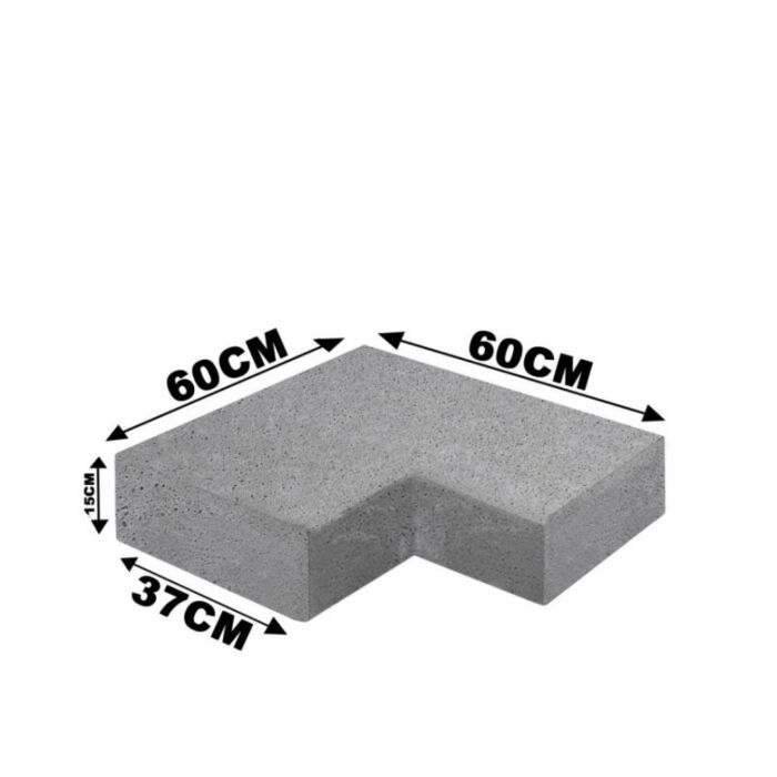 Schellevis Trap Hoekstuk 90° (37/15) Binnen Grijs 60x60cm