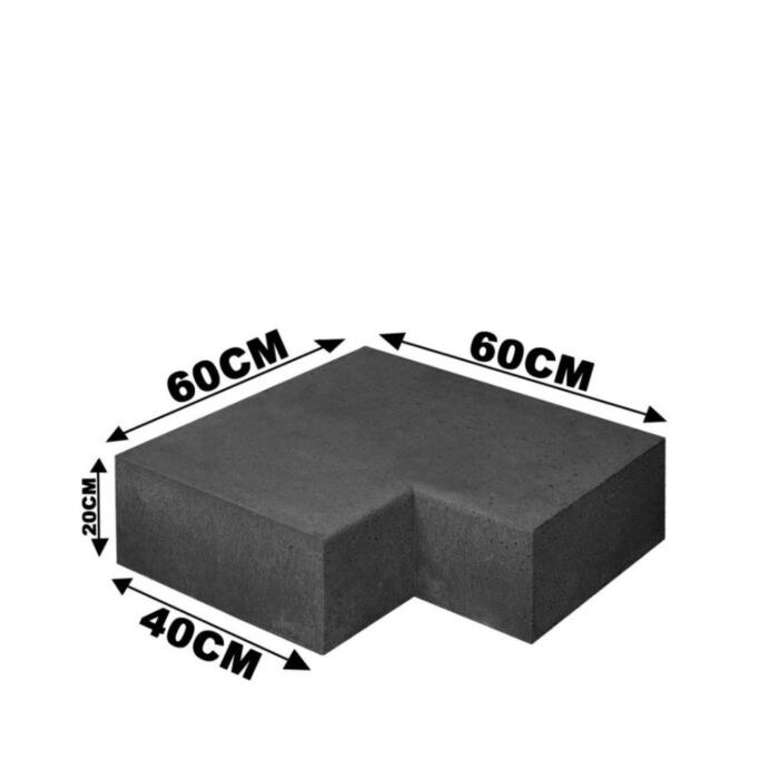 Schellevis Trap Hoekstuk 90° (40/20) Binnen Carbon 60x60cm